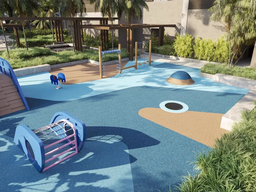 Perspectiva ilustrada do playground do Gran Thai